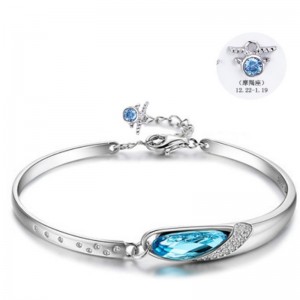 Sterling silver 925 zodiac sapphire cubic zirconia gemstone women bracelet 101