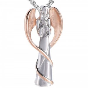 Cremation pendant  angel pendant necklace urn pendant 925 sterling silver pendant