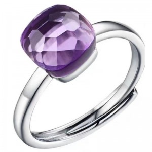 925 sterling silver dark chmpagne violet amethyst gemstone women rings