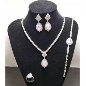 Wedding jewelry sets for brides Indian wedding jewelry wedding gifts 925 sterling silver cubic zirconia for women
