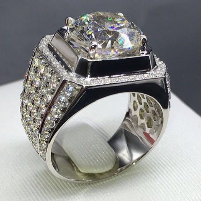 Men rings cubic zirconia men engagement rings 925 sterling silver promise rings for men mens wedding rings