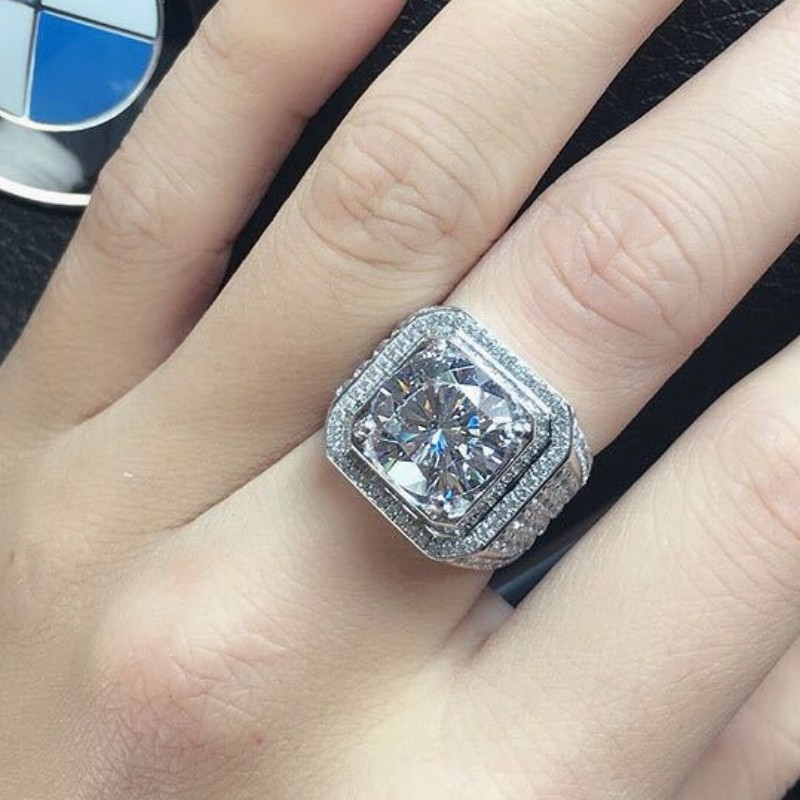 Men rings cubic zirconia men engagement rings 925 sterling silver promise rings for men mens wedding rings