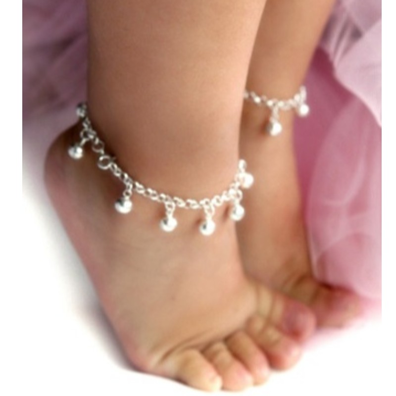 Baby jewelry baby gift baby foot chain 925 sterling silver baby ankle bracelet birthstone