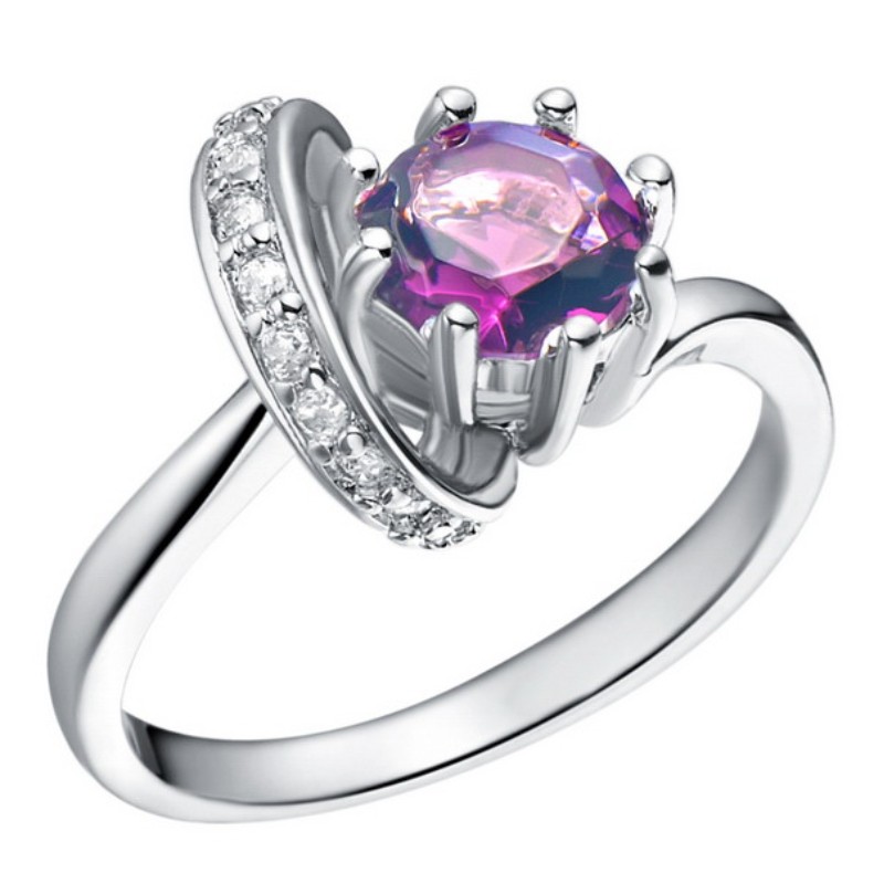 Engagement rings for women amethyst cubic zirconia rings ruby rings promise rings