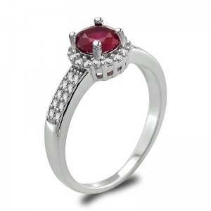 Women rings 925 sterling silver synthetic ruby garnet engagement rings promise
